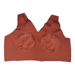 Evelyn & Bobbie DEFY V-Neck Bralette, BRICK RED, MEDIUM